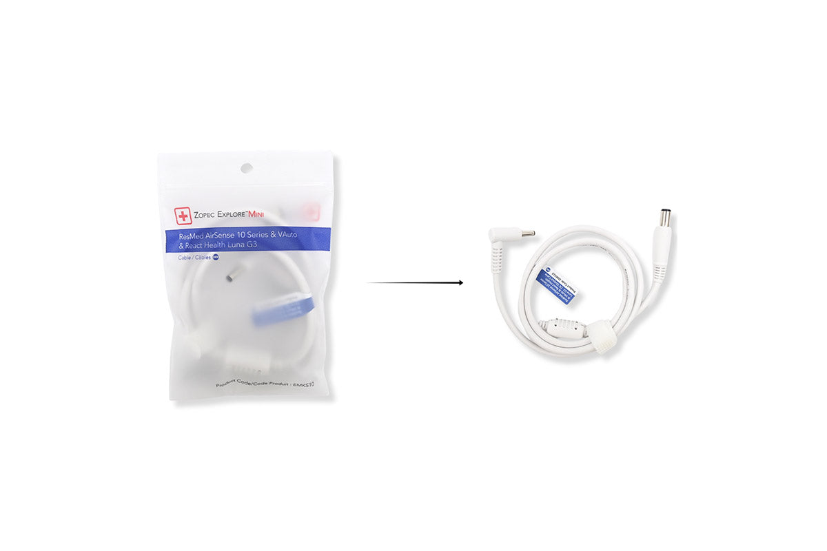 Zopec Explore Mini DC Output Cable for ResMed AirSense 10 & BMC Luna G3