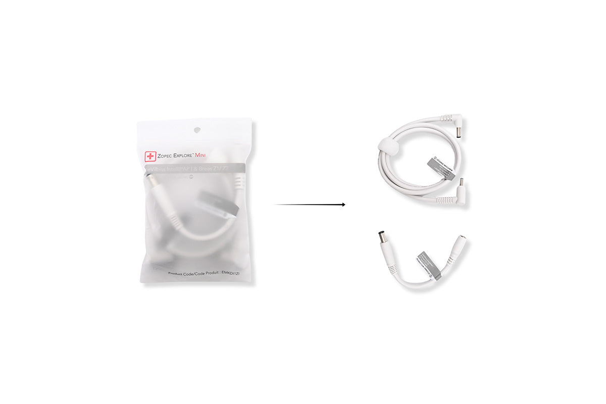 Zopec Explore Mini DC Output Cables for DeVilbiss IntelliPAP 1 & HDM Z1 / Z2 Kit