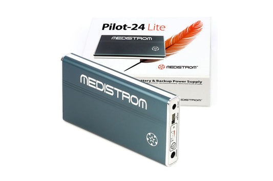 medistrom pilot 24 lite battery and its box
