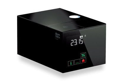 Sefam S.Box Automatic CPAP machine, designed by Starck, with integrated heated humidifier, heated hose, and WiFi Kit for app-based telemonitoring