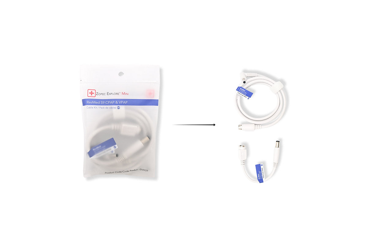 Zopec Explore Mini DC Output & Input Cables for ResMed S9 Series