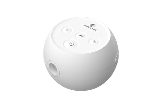 Transcend Micro CPAP device in white shown with compact design, ideal for travel and portable sleep apnea therapy.